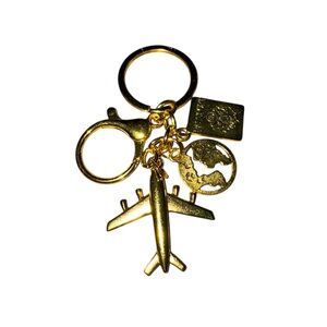 Mint Gold Airplane Keychain